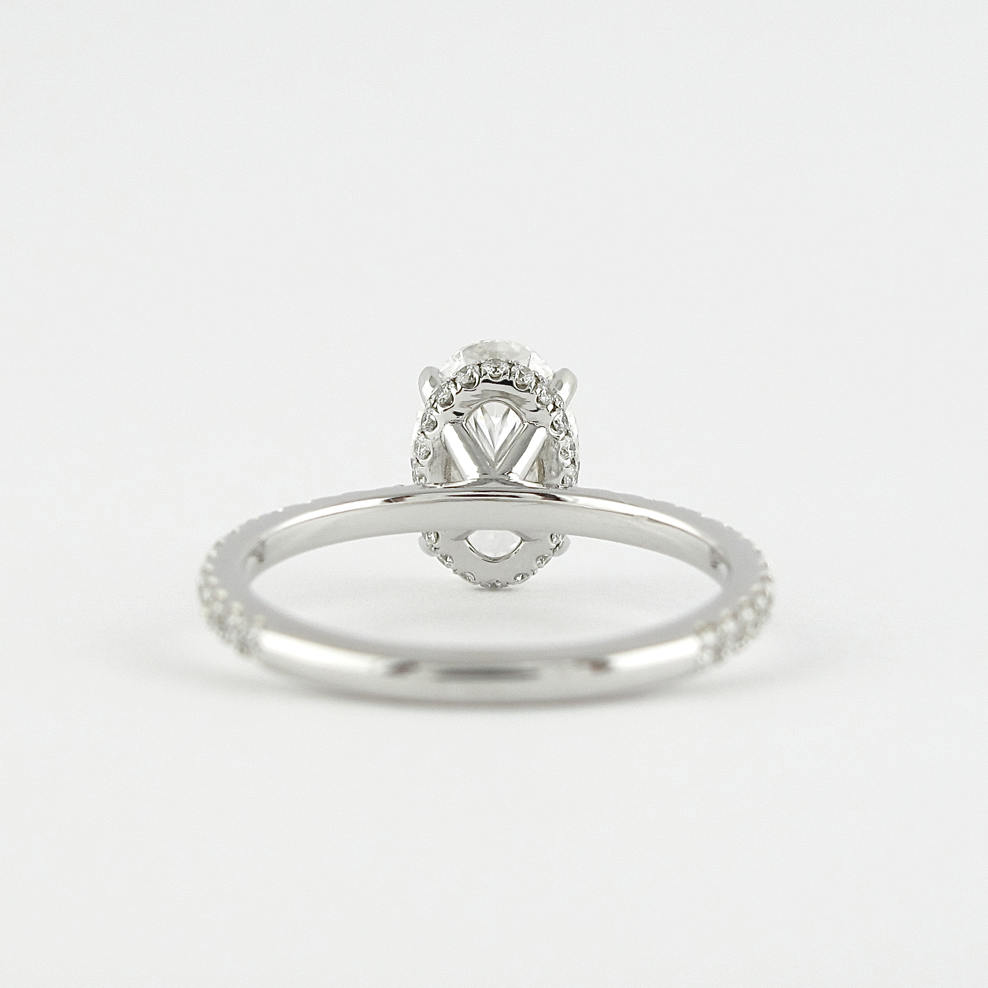 1.33 CT Oval Hidden Halo & Pave Setting Moissanite Engagement Ring 3 1.33 CT Oval Hidden Halo & Pave Setting Moissanite Engagement Ring 3