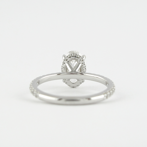 1.33 CT Oval Hidden Halo & Pave Setting Moissanite Engagement Ring 3 1.33 CT Oval Hidden Halo & Pave Setting Moissanite Engagement Ring 3