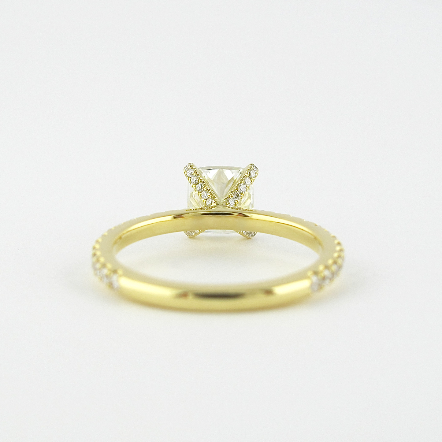 1.20 CT Cushion Shape Pave Moissanite Engagement Ring