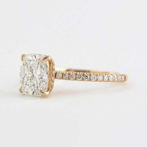 1.5 CT Cushion Hidden Halo & Pave Moissanite Engagement Ring 2 1.5 CT Cushion Hidden Halo & Pave Moissanite Engagement Ring 2