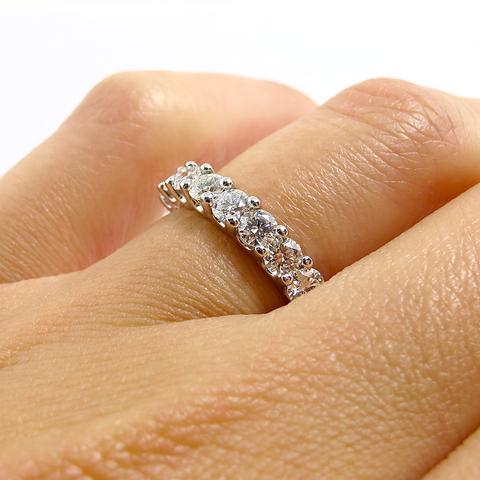2.2 CT Round Cut Shared Prongs Setting Moissanite Wedding Band 1 2.2 CT Round Cut Shared Prongs Setting Moissanite Wedding Band 1