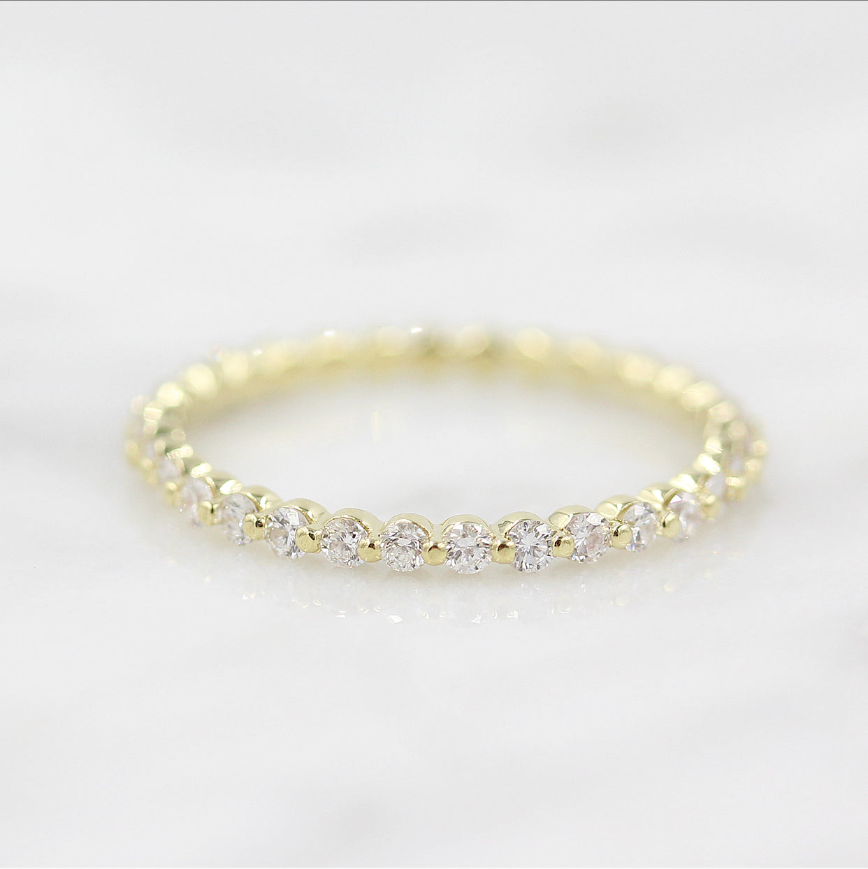 0.35 TCW Round Cut Half Eternity Moissanite Wedding Band 4 0.35 TCW Round Cut Half Eternity Moissanite Wedding Band 4