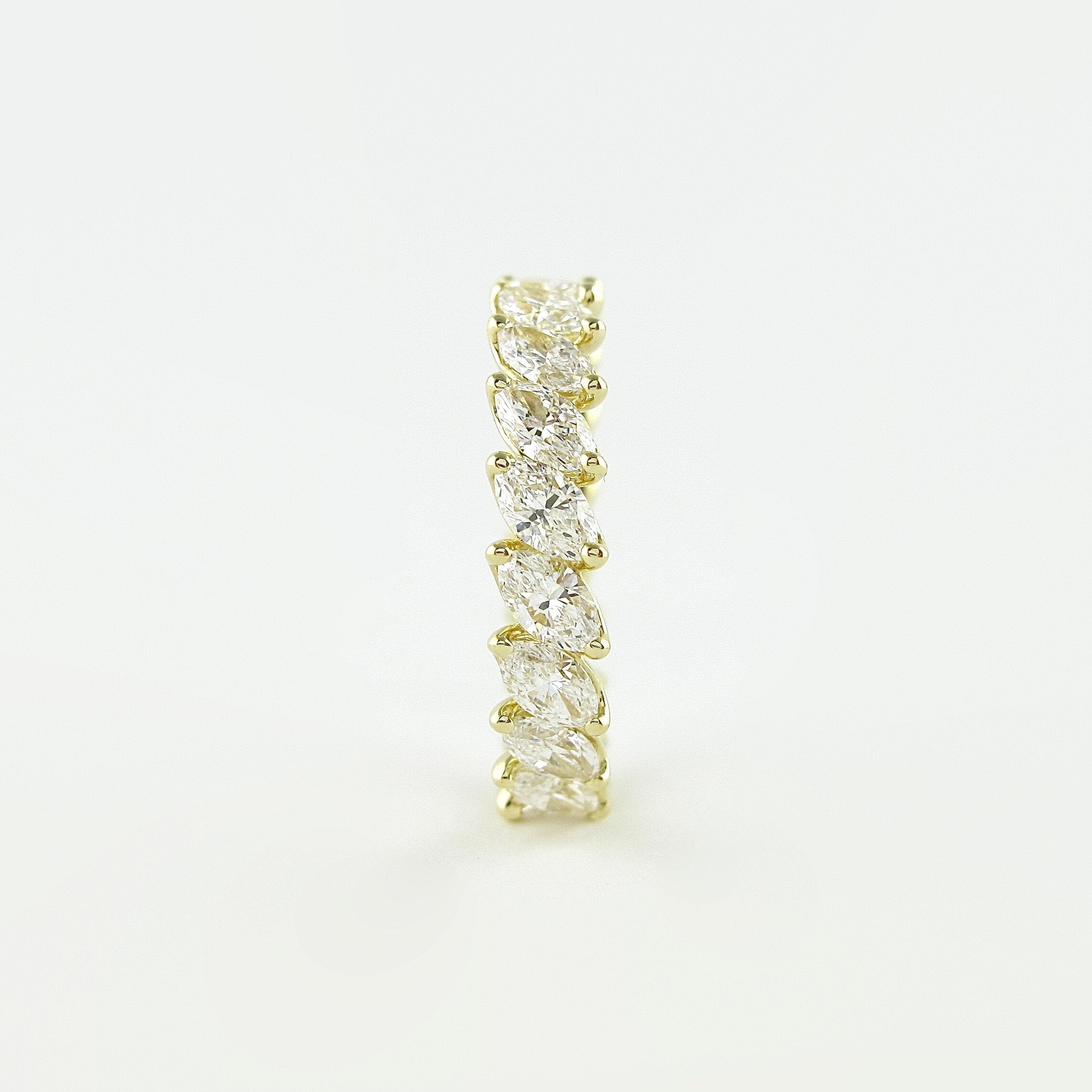 1.32 CT Marquise Cut Full Eternity Moissanite Wedding Band 2 1.32 CT Marquise Cut Full Eternity Moissanite Wedding Band 2