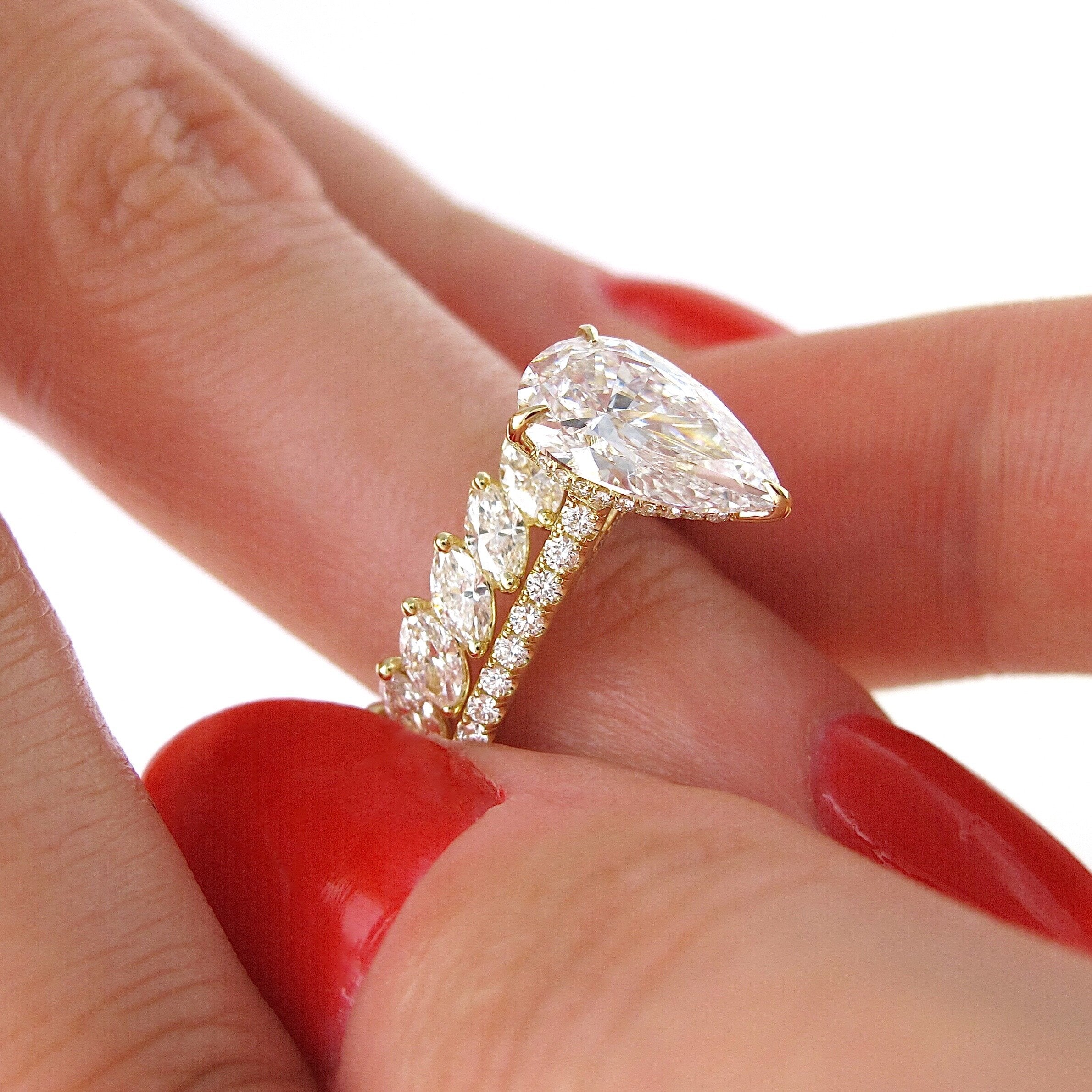 1.32 CT Marquise Cut Full Eternity Moissanite Wedding Band 5 1.32 CT Marquise Cut Full Eternity Moissanite Wedding Band 5