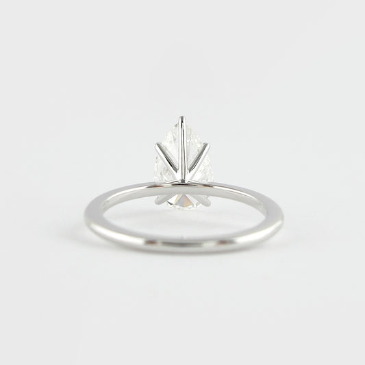 1.5 CT Pear Cut Solitaire Style Moissanite Engagement Ring 2
