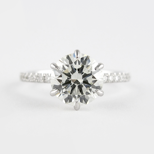 1.20 CT Round Shape Pave Setting Moissanite Engagement Ring