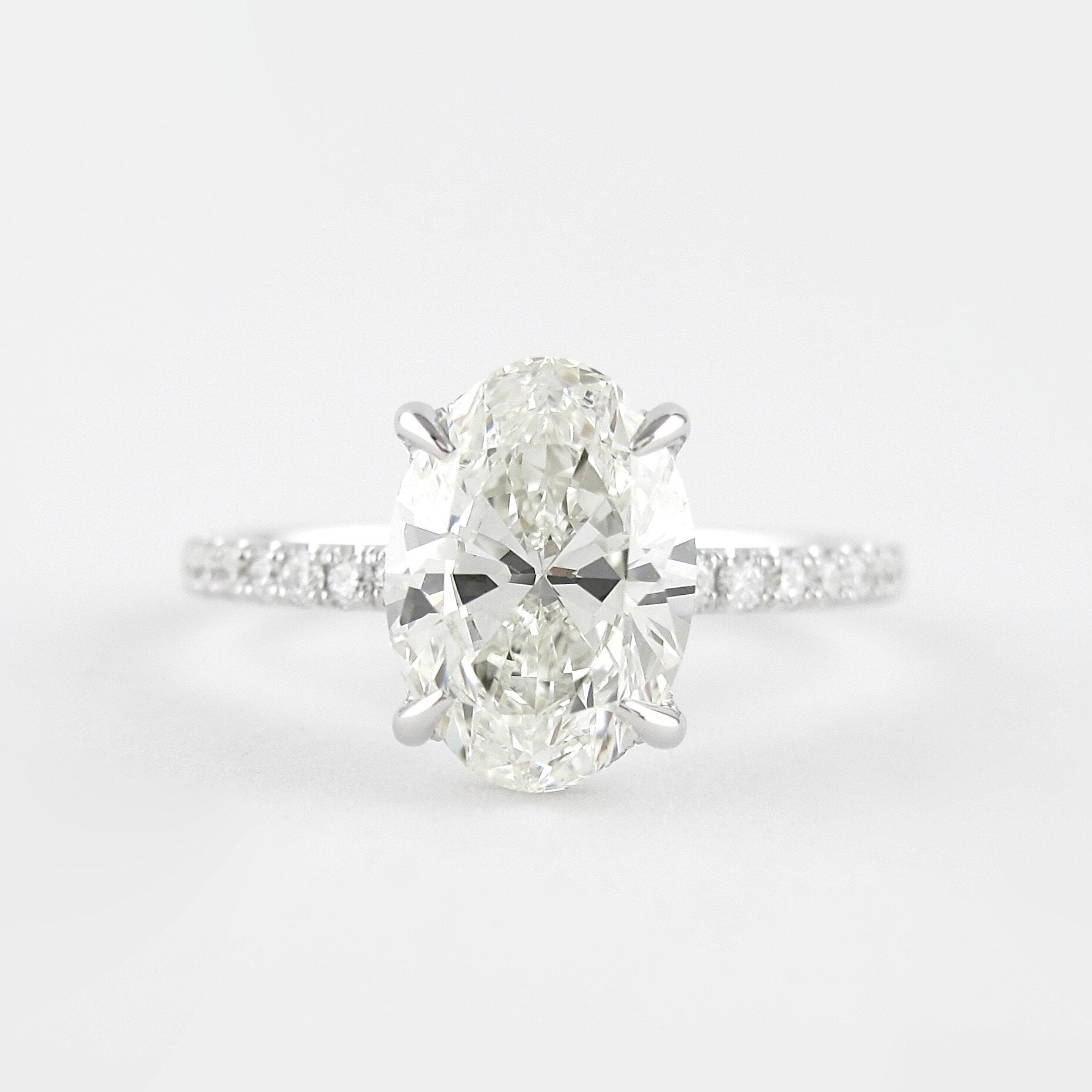 1.33 CT Oval Pave Setting Moissanite Engagement Ring 1 1.33 CT Oval Pave Setting Moissanite Engagement Ring 1