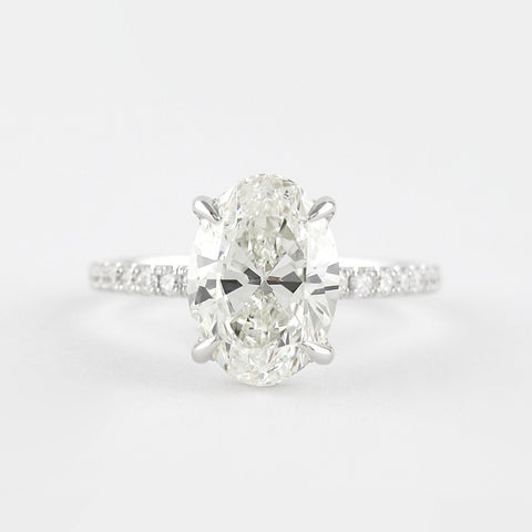 1.33 CT Oval Pave Setting Moissanite Engagement Ring 1 1.33 CT Oval Pave Setting Moissanite Engagement Ring 1