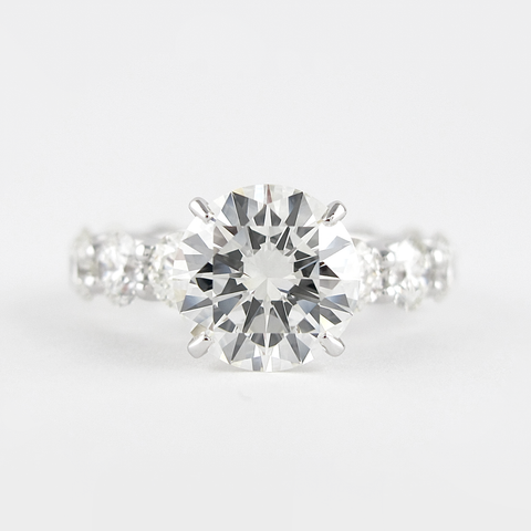 1.4 CT Round Cut Pave Setting Moissanite Engagement Ring 1 1.4 CT Round Cut Pave Setting Moissanite Engagement Ring 1