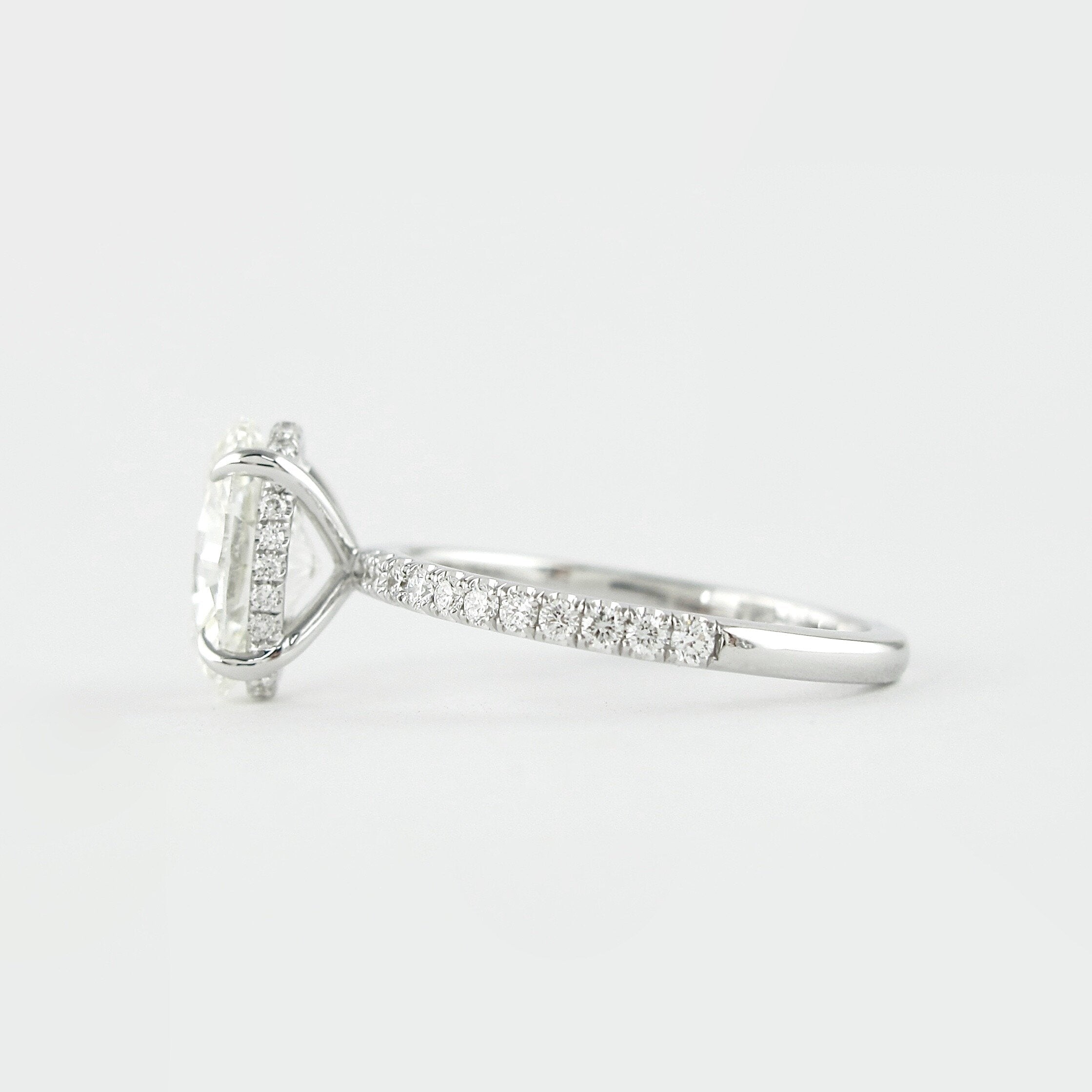 1.33 CT Oval Pave Setting Moissanite Engagement Ring 3 1.33 CT Oval Pave Setting Moissanite Engagement Ring 3