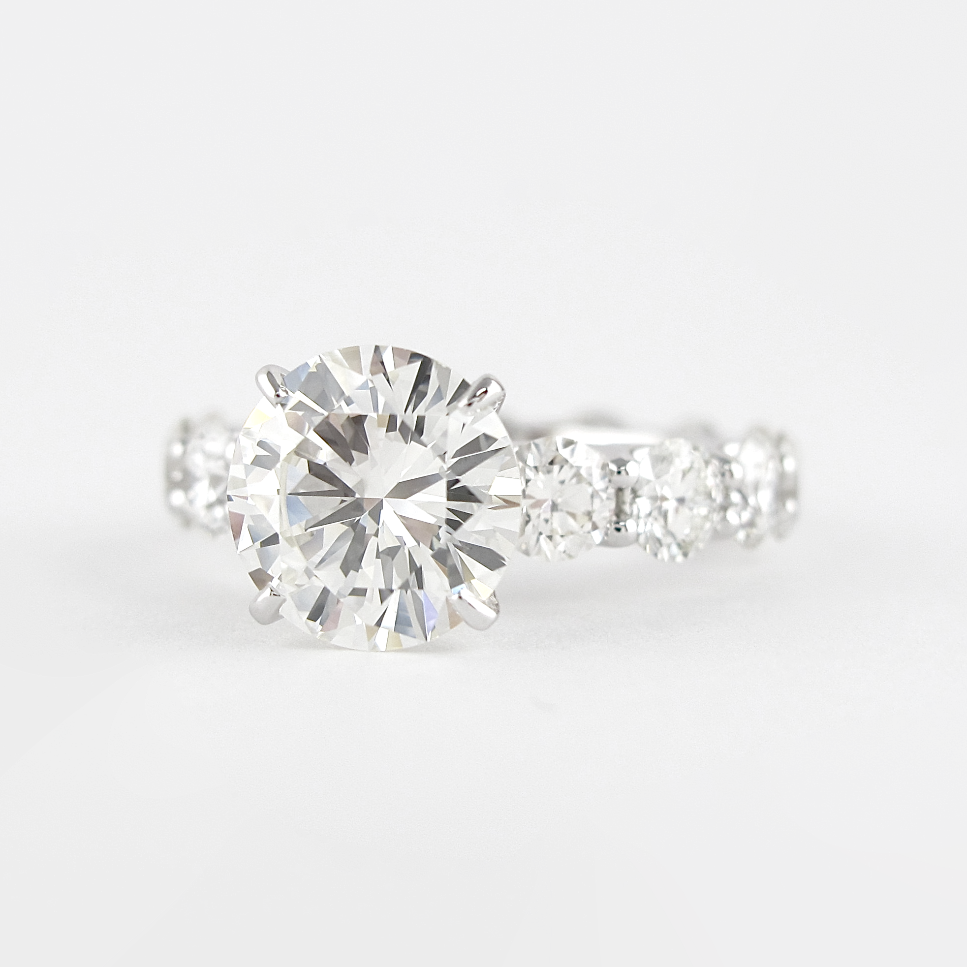 1.4 CT Round Cut Pave Setting Moissanite Engagement Ring 2 1.4 CT Round Cut Pave Setting Moissanite Engagement Ring 2