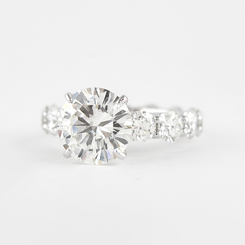 1.4 CT Round Cut Pave Setting Moissanite Engagement Ring 2 1.4 CT Round Cut Pave Setting Moissanite Engagement Ring 2