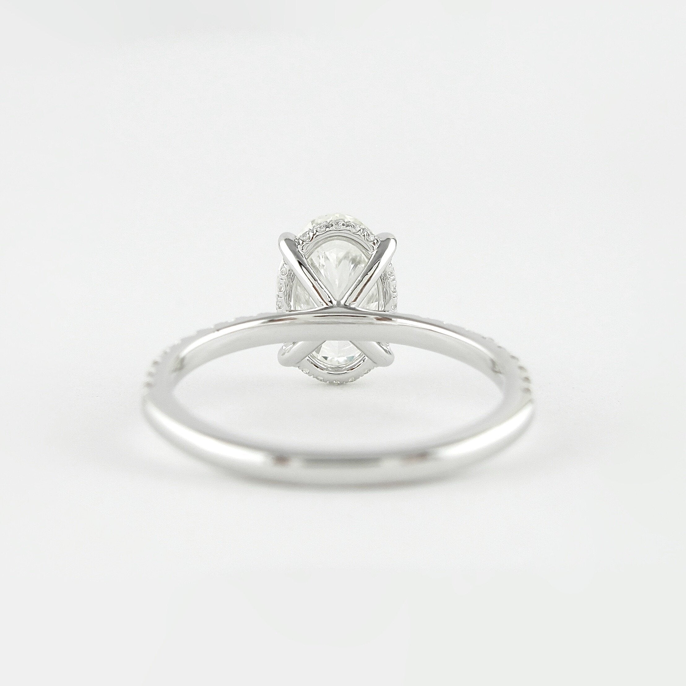 1.33 CT Oval Pave Setting Moissanite Engagement Ring 4 1.33 CT Oval Pave Setting Moissanite Engagement Ring 4