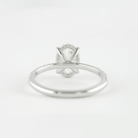 1.33 CT Oval Pave Setting Moissanite Engagement Ring 4 1.33 CT Oval Pave Setting Moissanite Engagement Ring 4