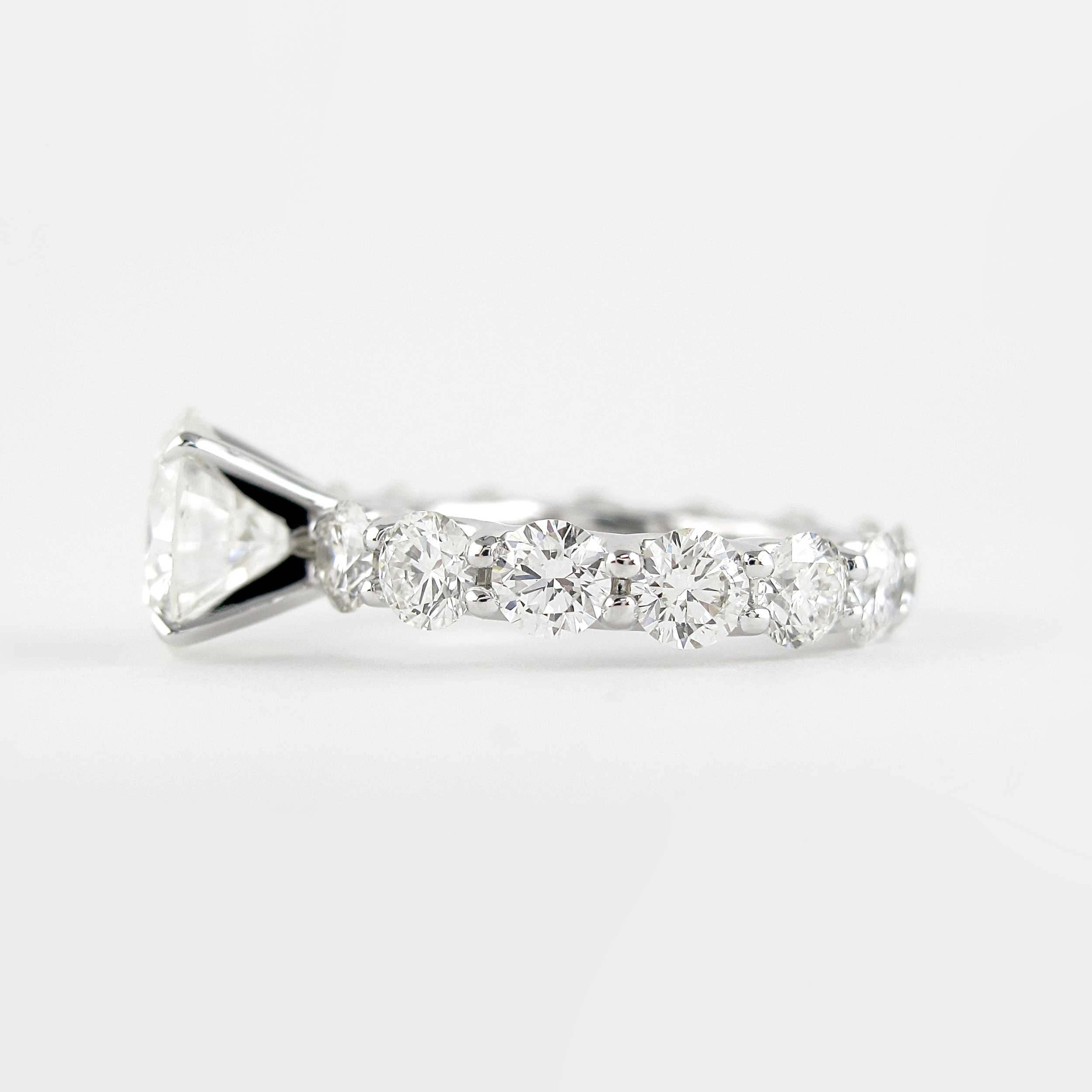 1.4 CT Round Cut Pave Setting Moissanite Engagement Ring 3 1.4 CT Round Cut Pave Setting Moissanite Engagement Ring 3