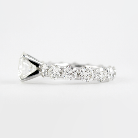1.4 CT Round Cut Pave Setting Moissanite Engagement Ring 3 1.4 CT Round Cut Pave Setting Moissanite Engagement Ring 3