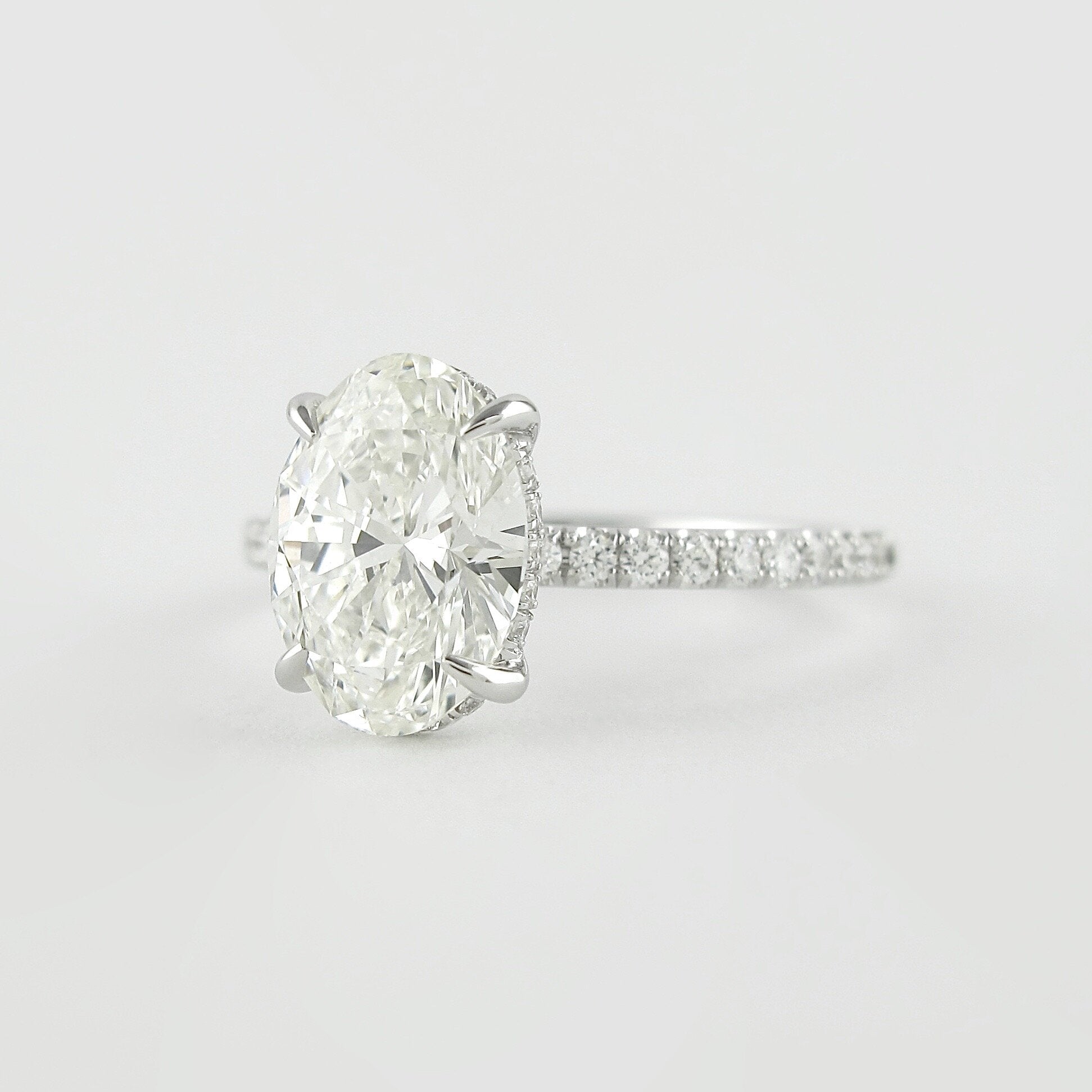 1.33 CT Oval Pave Setting Moissanite Engagement Ring 5 1.33 CT Oval Pave Setting Moissanite Engagement Ring 5