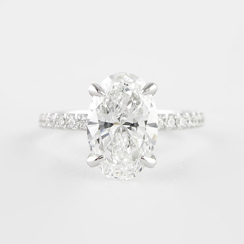 1.33 CT Oval Cut Pave Setting Moissanite Engagement Ring 1 1.33 CT Oval Cut Pave Setting Moissanite Engagement Ring 1