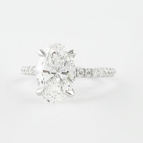 1.33 CT Oval Cut Pave Setting Moissanite Engagement Ring 5 1.33 CT Oval Cut Pave Setting Moissanite Engagement Ring 5