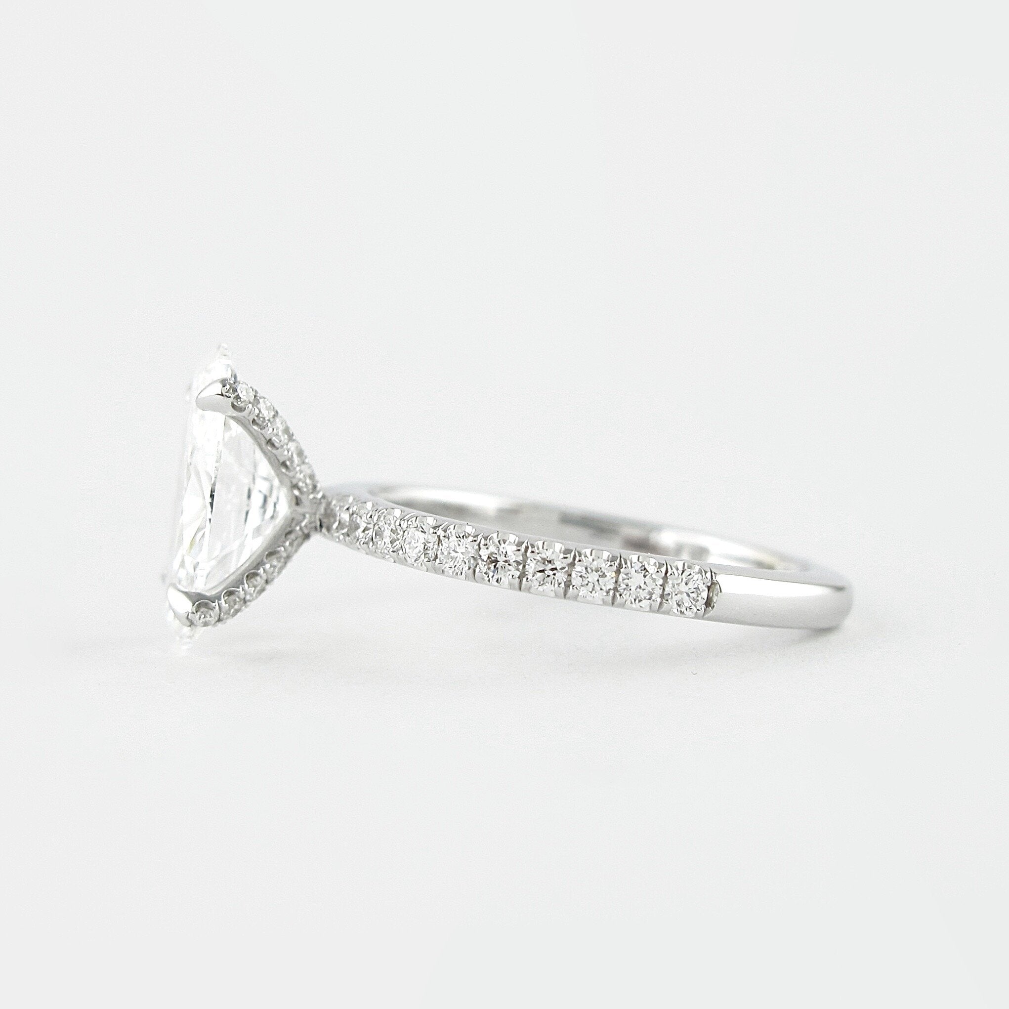 1.33 CT Oval Cut Pave Setting Moissanite Engagement Ring 3 1.33 CT Oval Cut Pave Setting Moissanite Engagement Ring 3