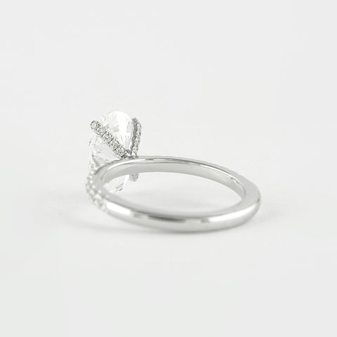 1.33 CT Oval Cut Pave Setting Moissanite Engagement Ring 4 1.33 CT Oval Cut Pave Setting Moissanite Engagement Ring 4