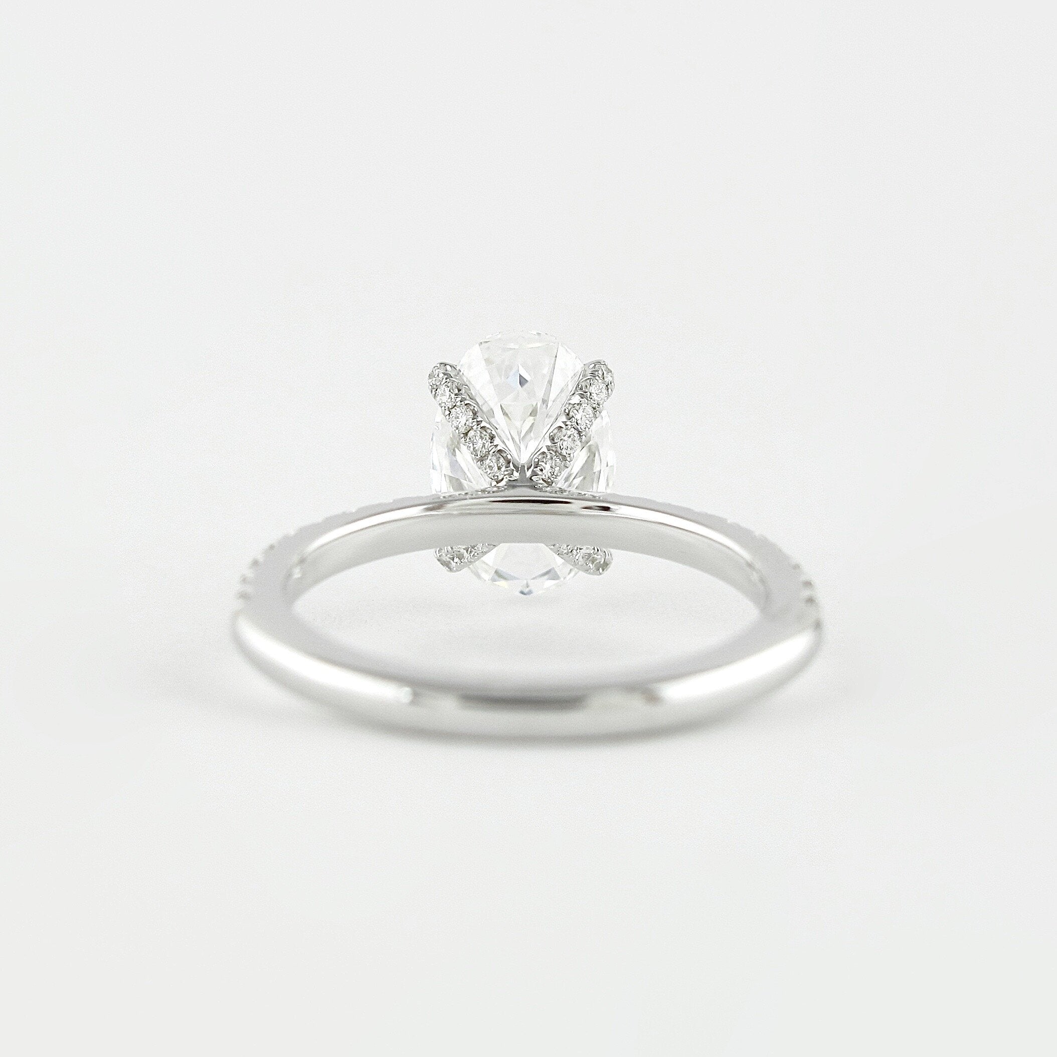 1.33 CT Oval Cut Pave Setting Moissanite Engagement Ring 2 1.33 CT Oval Cut Pave Setting Moissanite Engagement Ring 2