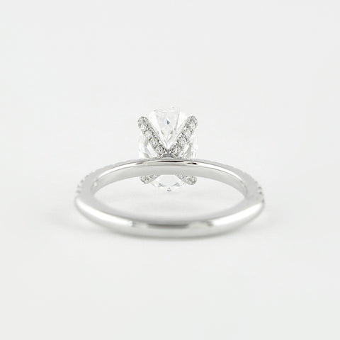 1.33 CT Oval Cut Pave Setting Moissanite Engagement Ring 2 1.33 CT Oval Cut Pave Setting Moissanite Engagement Ring 2