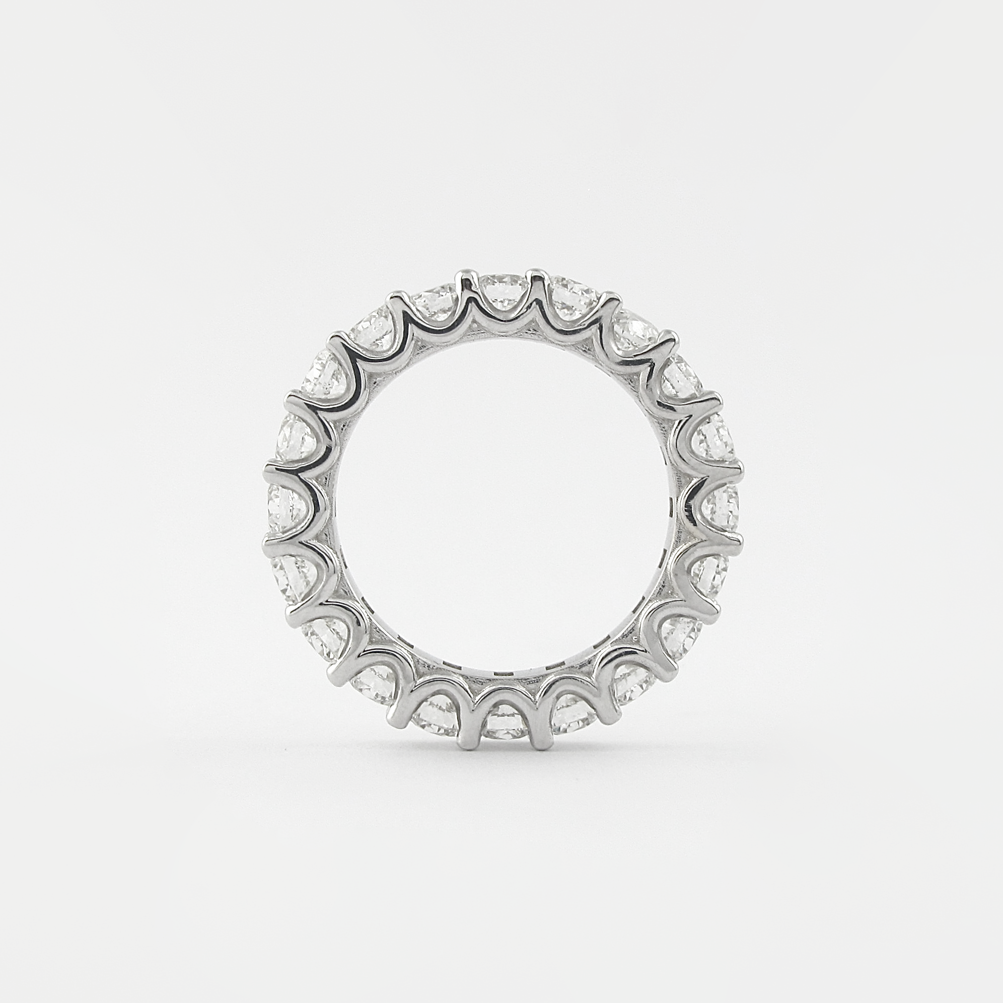 2.2 CT Round Cut Shared Prongs Setting Moissanite Wedding Band 3 2.2 CT Round Cut Shared Prongs Setting Moissanite Wedding Band 3