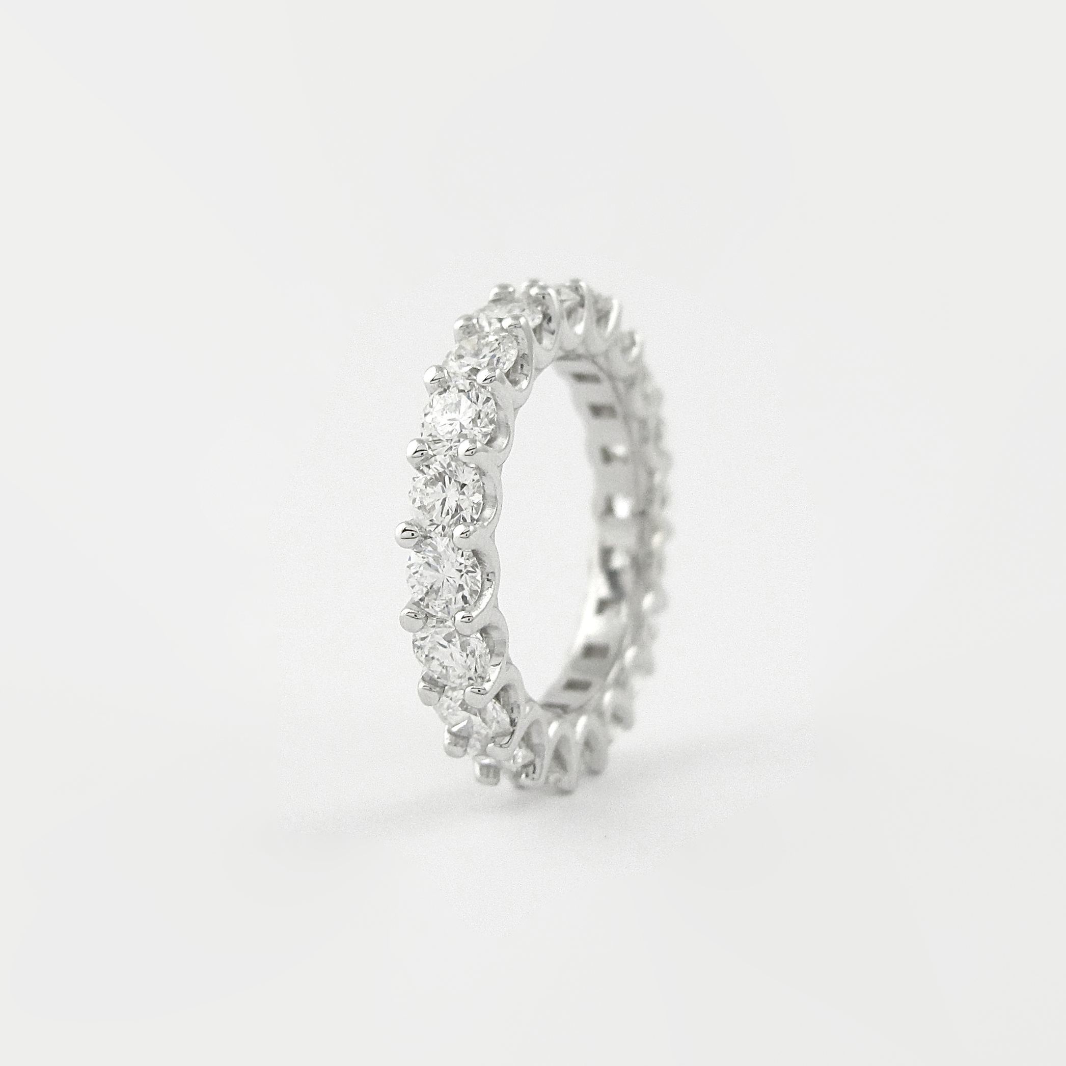 2.2 CT Round Cut Shared Prongs Setting Moissanite Wedding Band 4 2.2 CT Round Cut Shared Prongs Setting Moissanite Wedding Band 4