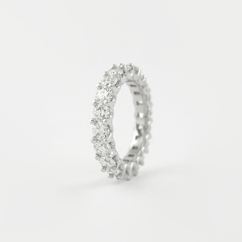 2.2 CT Round Cut Shared Prongs Setting Moissanite Wedding Band 4 2.2 CT Round Cut Shared Prongs Setting Moissanite Wedding Band 4