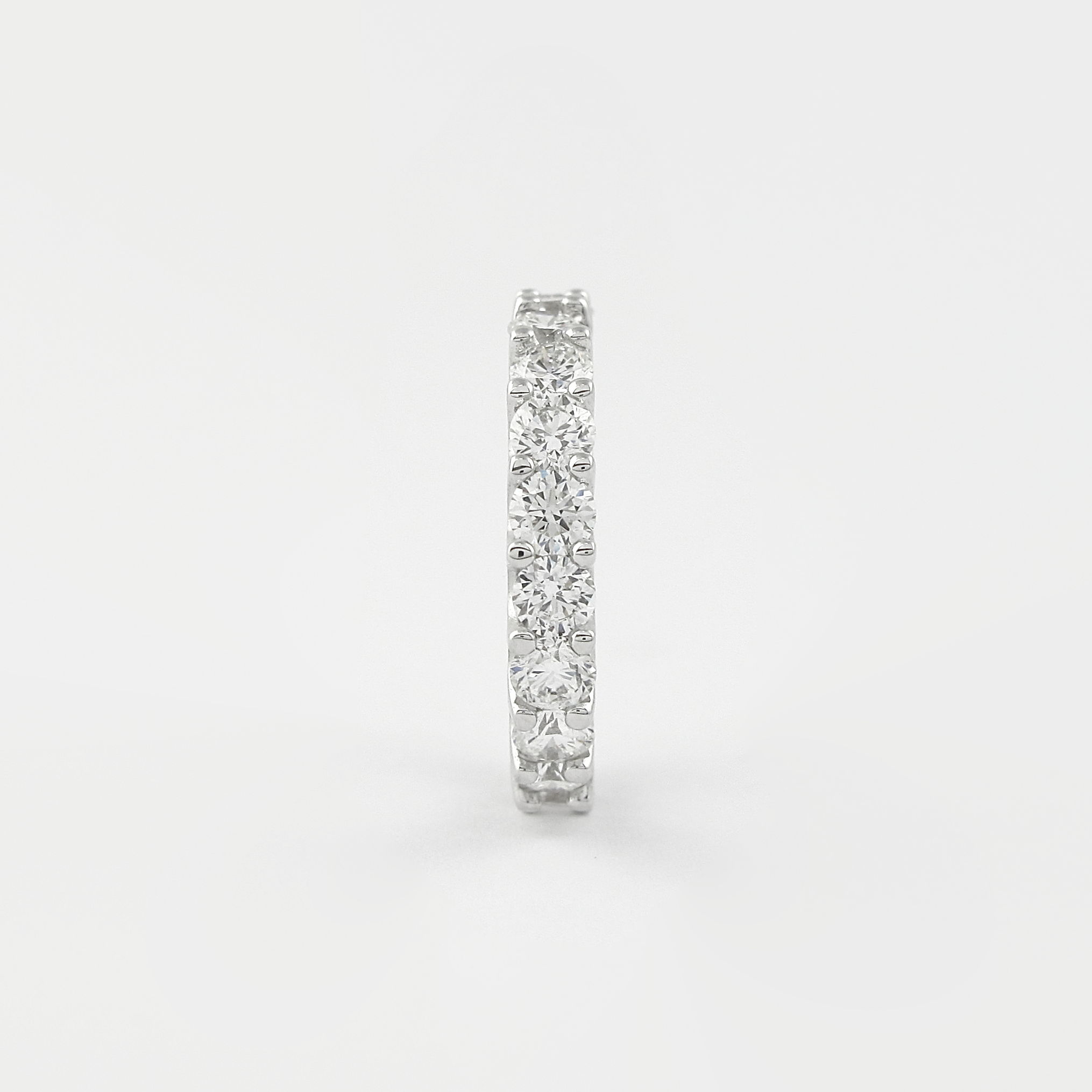 2.2 CT Round Cut Shared Prongs Setting Moissanite Wedding Band 6 2.2 CT Round Cut Shared Prongs Setting Moissanite Wedding Band 6