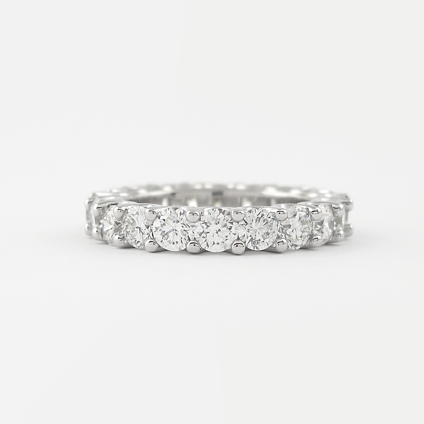 2.2 CT Round Cut Shared Prongs Setting Moissanite Wedding Band 2 2.2 CT Round Cut Shared Prongs Setting Moissanite Wedding Band 2