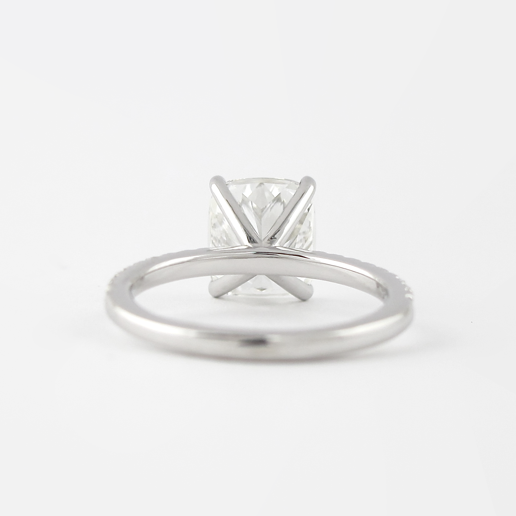 1.5 CT Cushion Solitaire & Pave Moissanite Engagement Ring 2 1.5 CT Cushion Solitaire & Pave Moissanite Engagement Ring 2