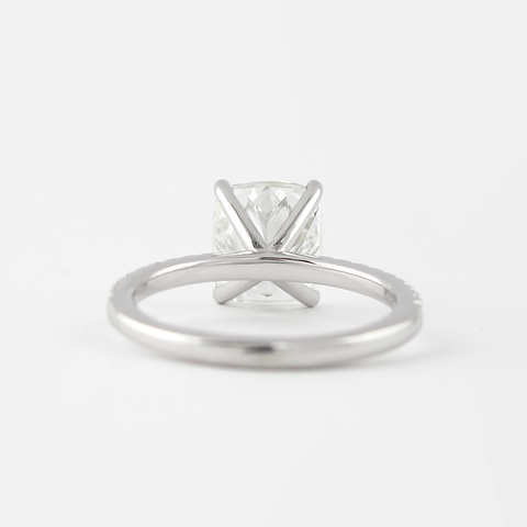 1.5 CT Cushion Solitaire & Pave Moissanite Engagement Ring 2 1.5 CT Cushion Solitaire & Pave Moissanite Engagement Ring 2