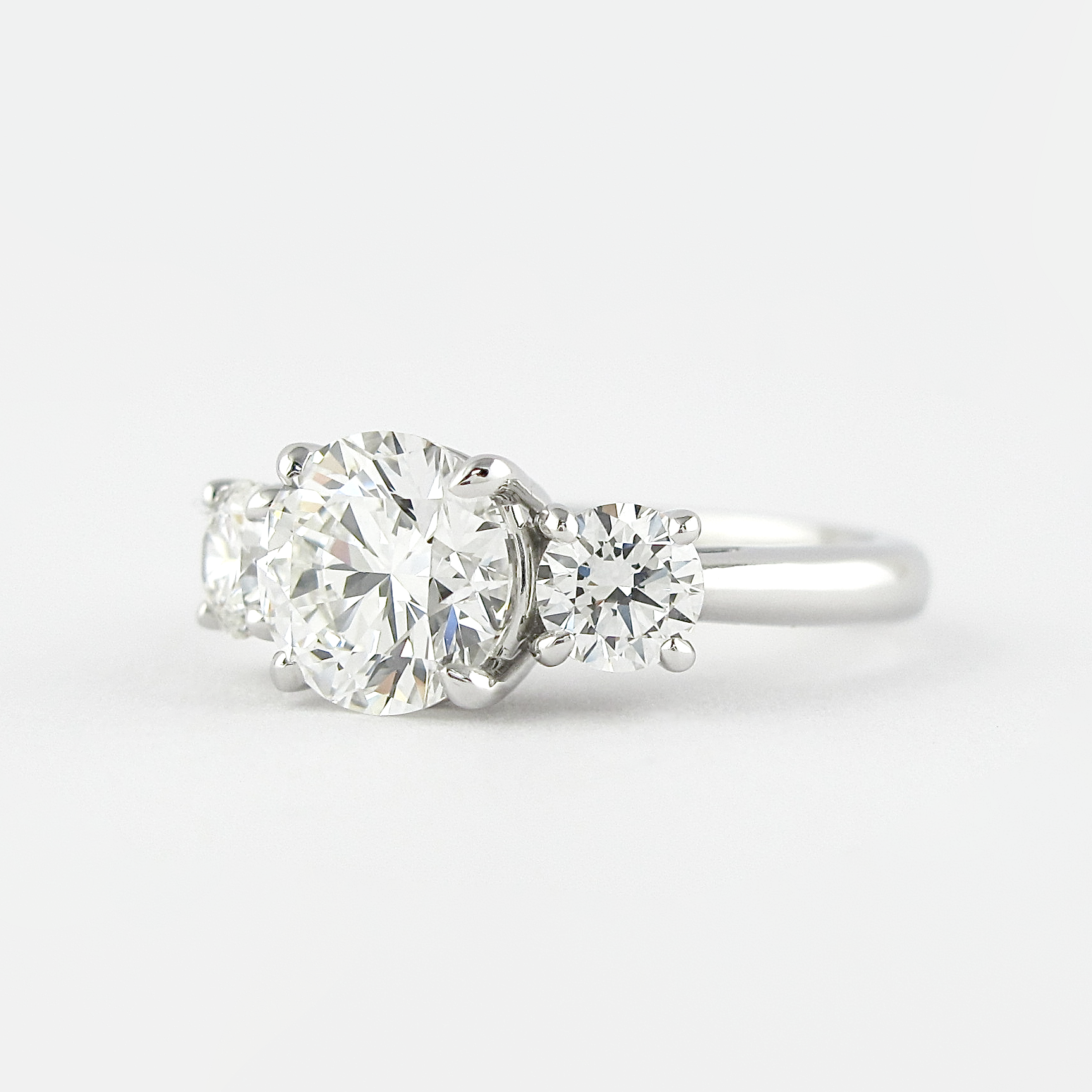 1.20 CT Round Three Stone Moissanite Engagement Ring 6 1.20 CT Round Three Stone Moissanite Engagement Ring 6