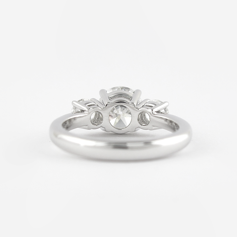 1.20 CT Round Three Stone Moissanite Engagement Ring 4 1.20 CT Round Three Stone Moissanite Engagement Ring 4