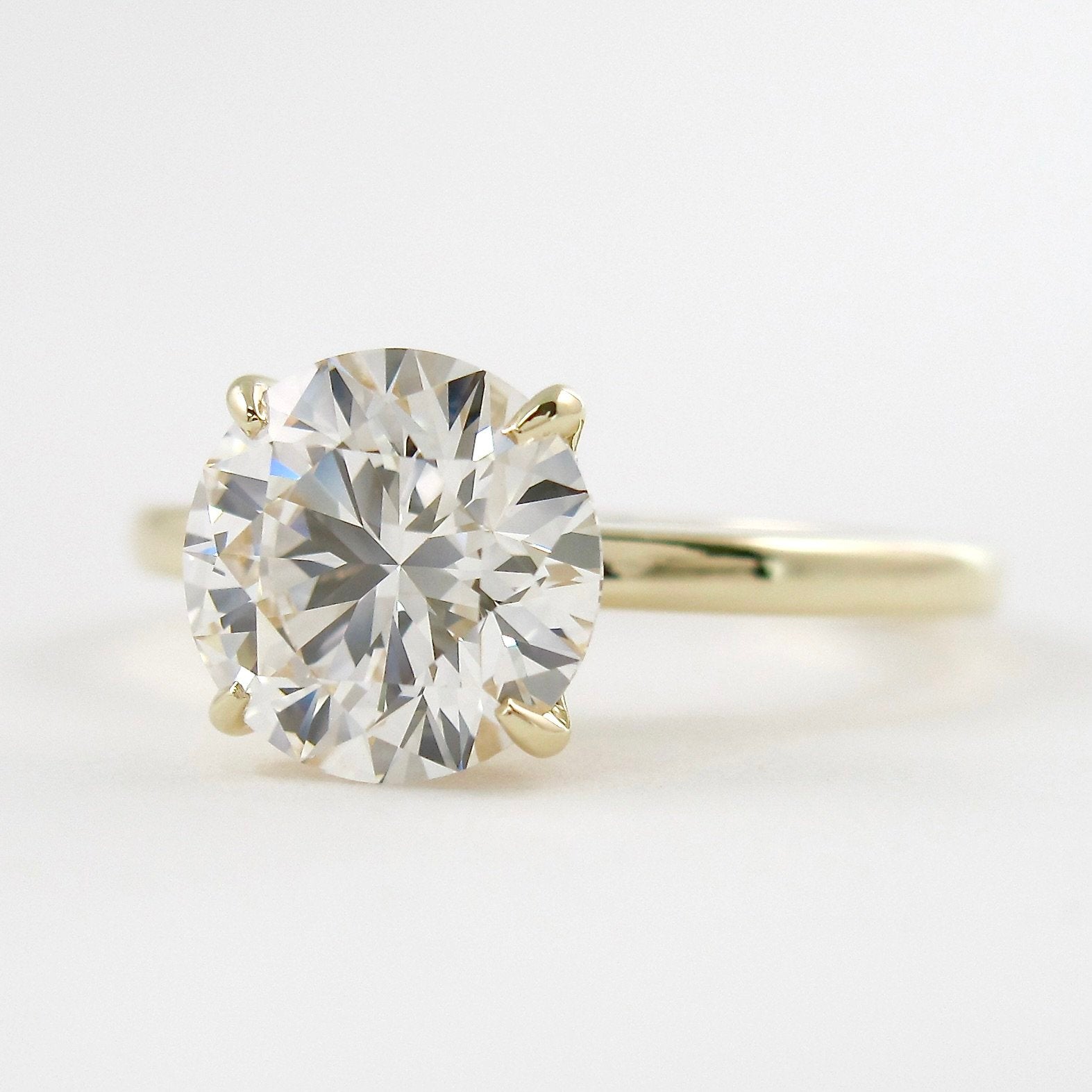 1.35 CT Round Hidden Halo Setting Moissanite Engagement Ring 2 1.35 CT Round Hidden Halo Setting Moissanite Engagement Ring 2