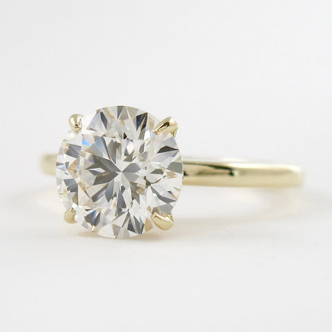 1.35 CT Round Hidden Halo Setting Moissanite Engagement Ring 2 1.35 CT Round Hidden Halo Setting Moissanite Engagement Ring 2