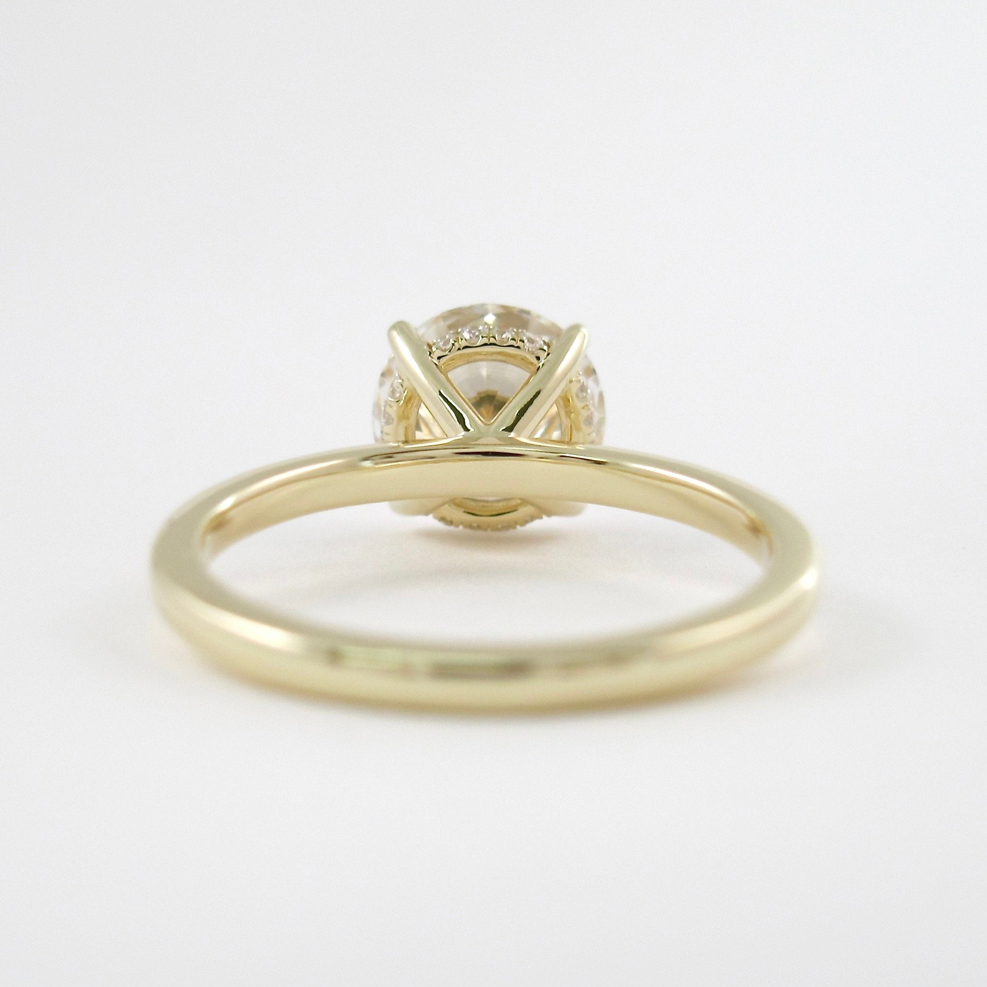 1.35 CT Round Hidden Halo Setting Moissanite Engagement Ring 5 1.35 CT Round Hidden Halo Setting Moissanite Engagement Ring 5
