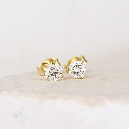 0.70 TCW Round Cut Moissanite Stud Earrings