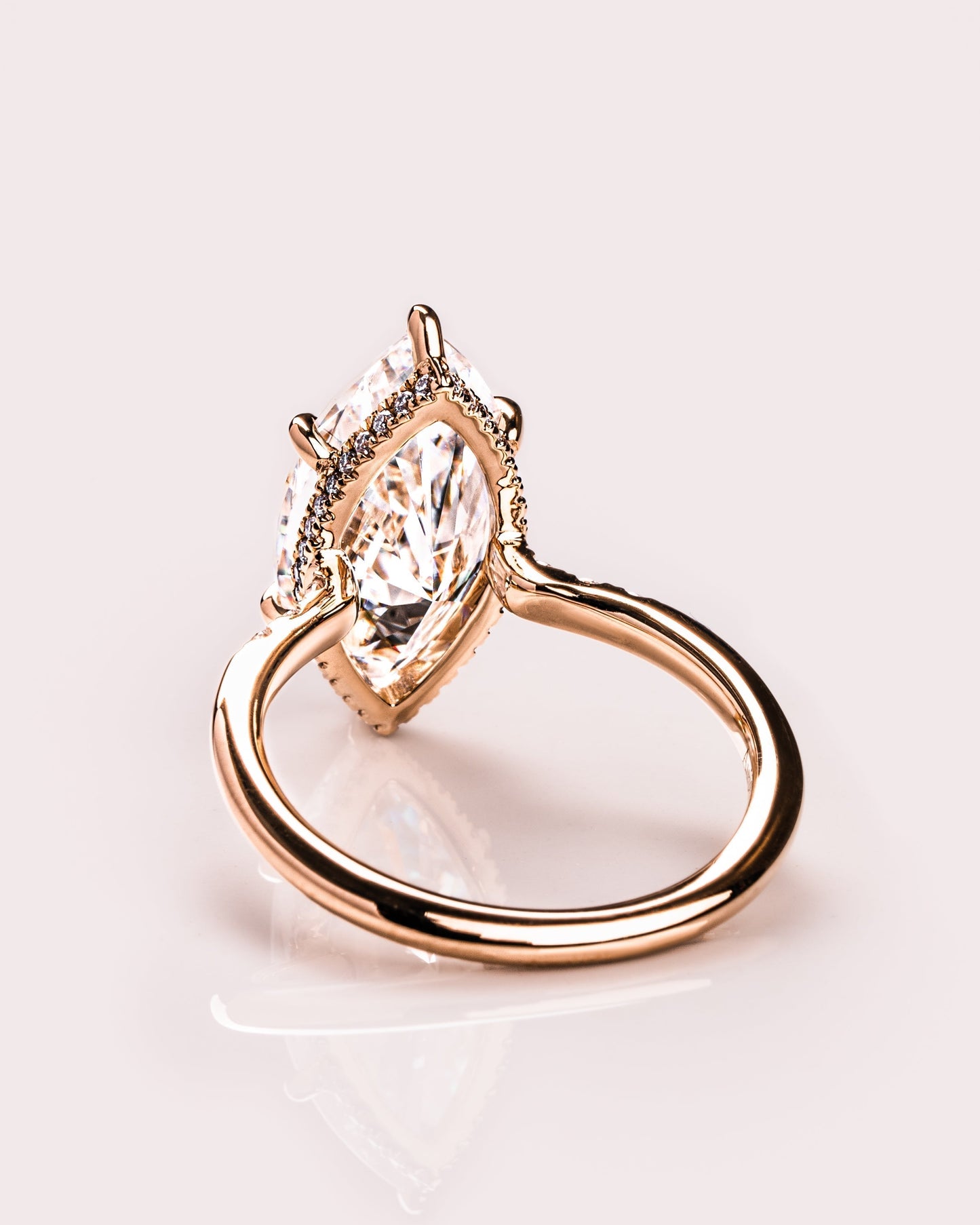 2.48 CT Marquise Cut Lab Grown Diamond Engagement Ring With Hidden Halo Setting