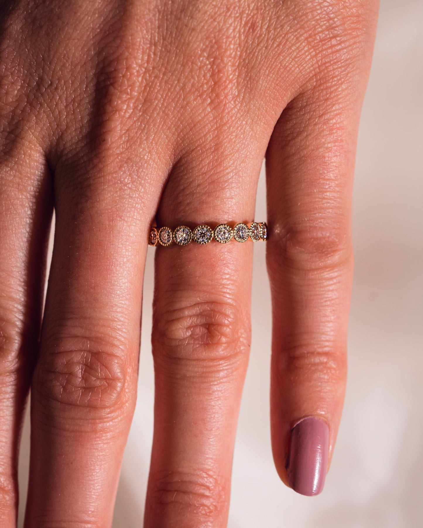 0.7 CT Round Shaped Milgrain Lab Grown Diamond Wedding Band