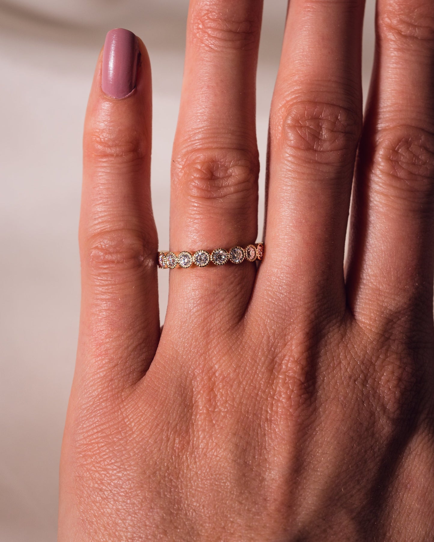 0.7 CT Round Shaped Milgrain Lab Grown Diamond Wedding Band