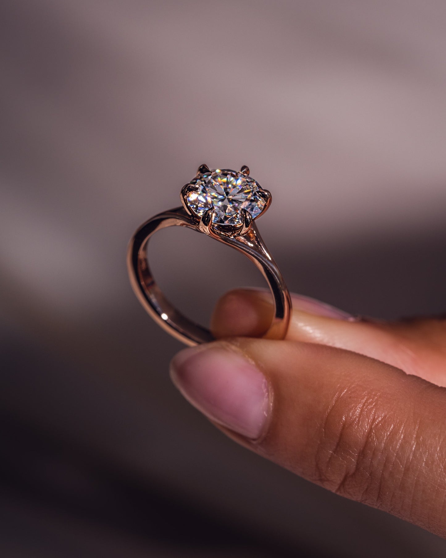 1.9 CT Round Solitaire Lab Grown Diamond Engagement Ring