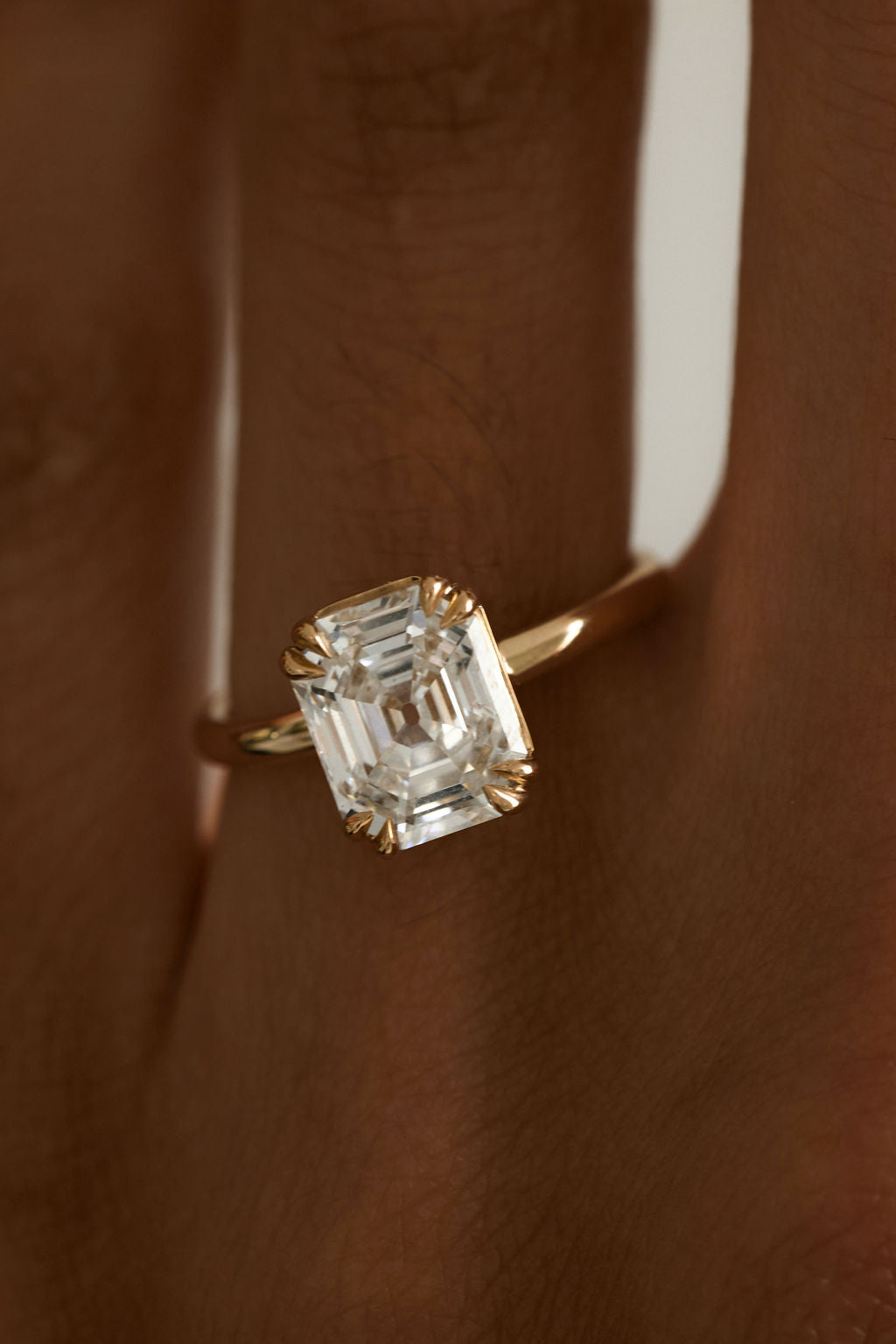 2.92 CT Old Cut Emerald Solitaire Lab Grown Diamond Engagement Ring