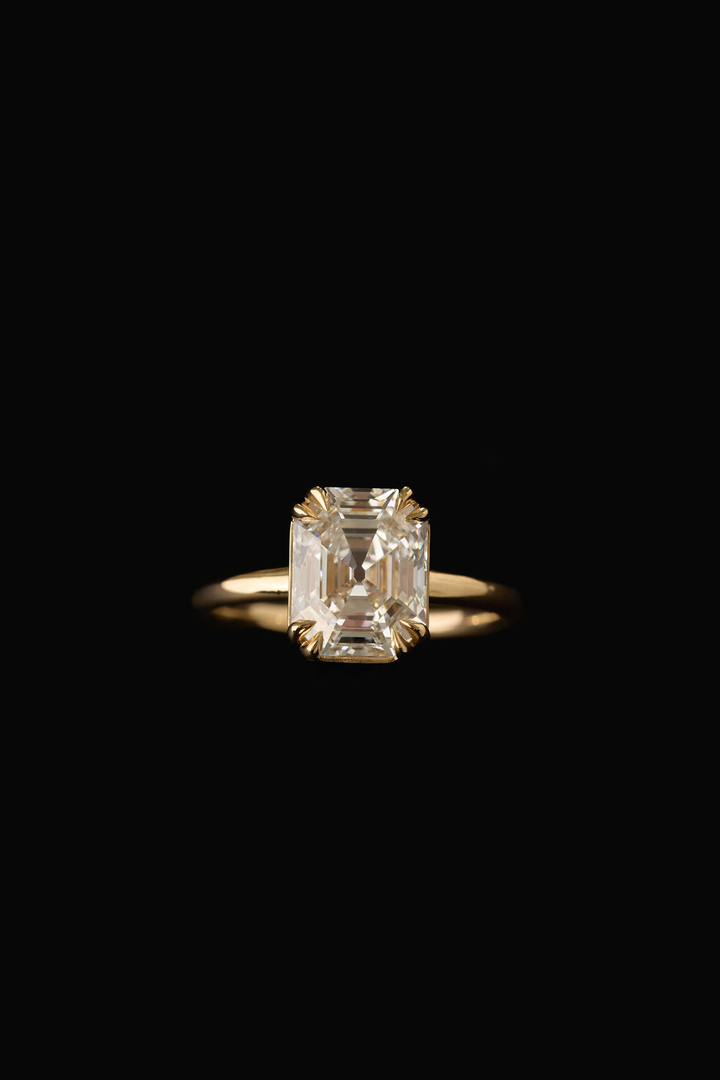 2.92 CT Old Cut Emerald Solitaire Lab Grown Diamond Engagement Ring