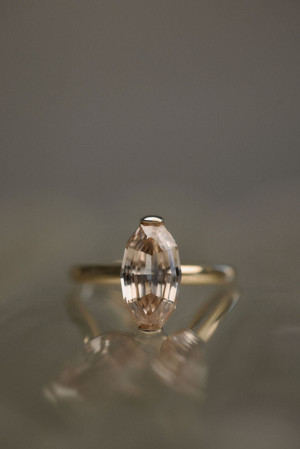 2.75 CT Step Cut Oval Solitaire Lab Grown Diamond Engagement Ring