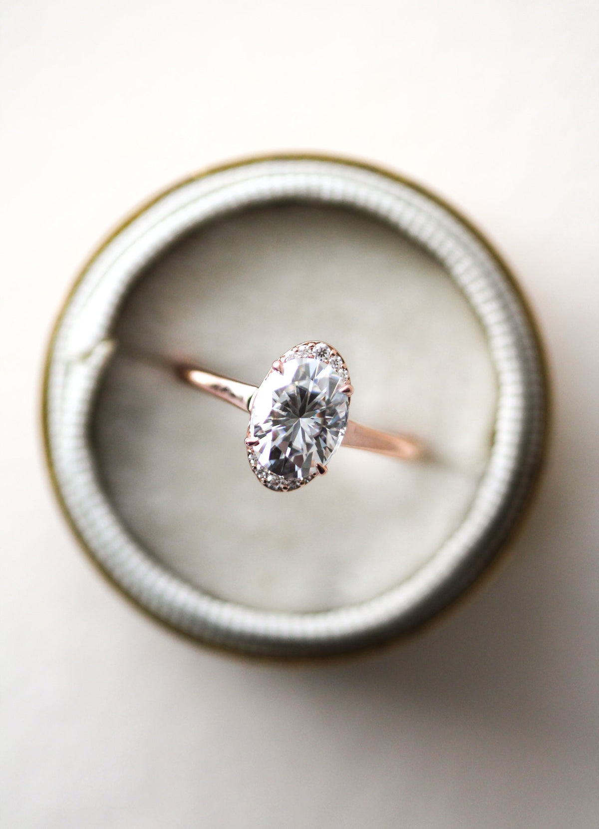1.94 CT Oval Halo Lab Grown Diamond Engagement Ring