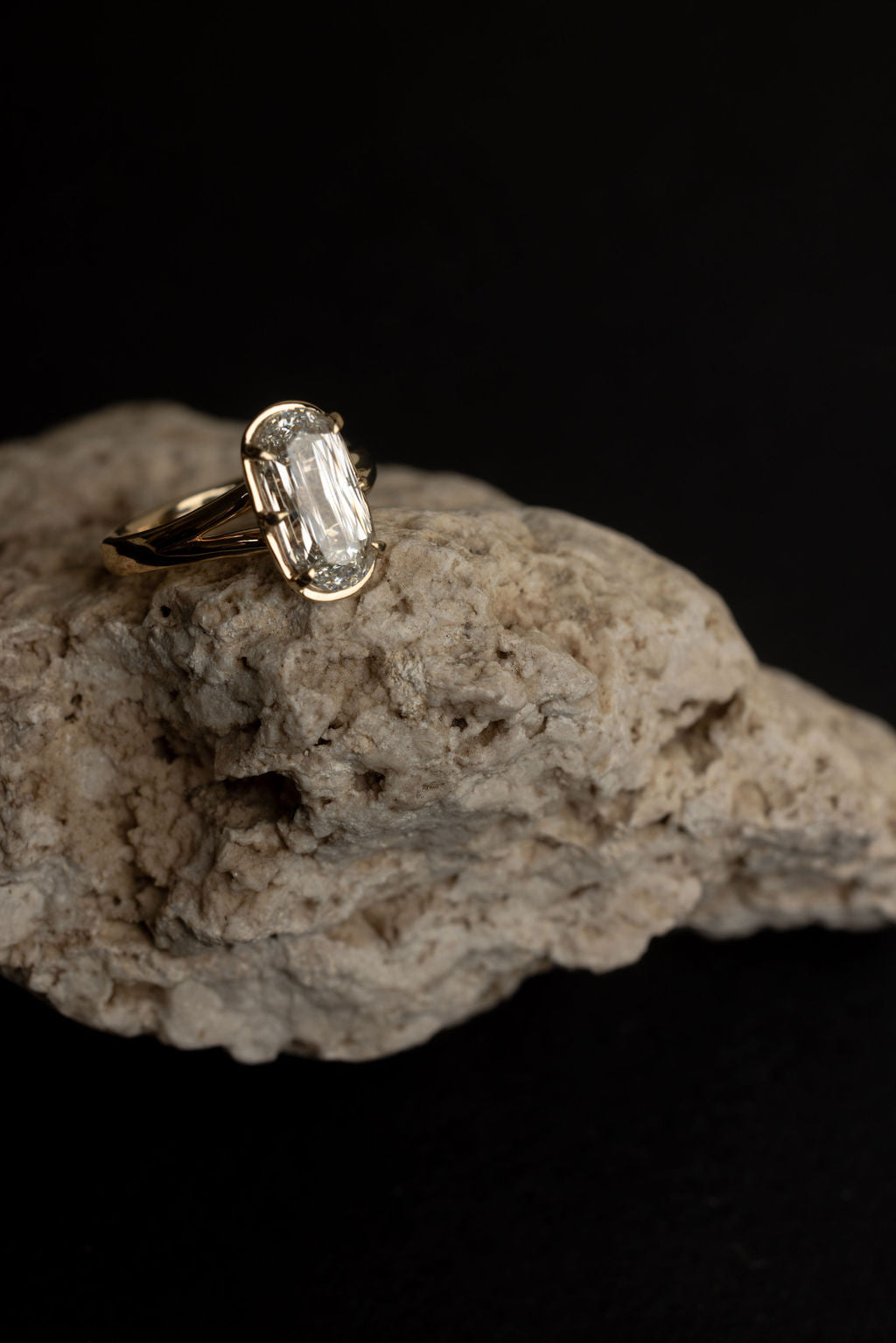 3.70 CT Elongated Cushion Split Shank Lab Grown Diamond Engagement Ring