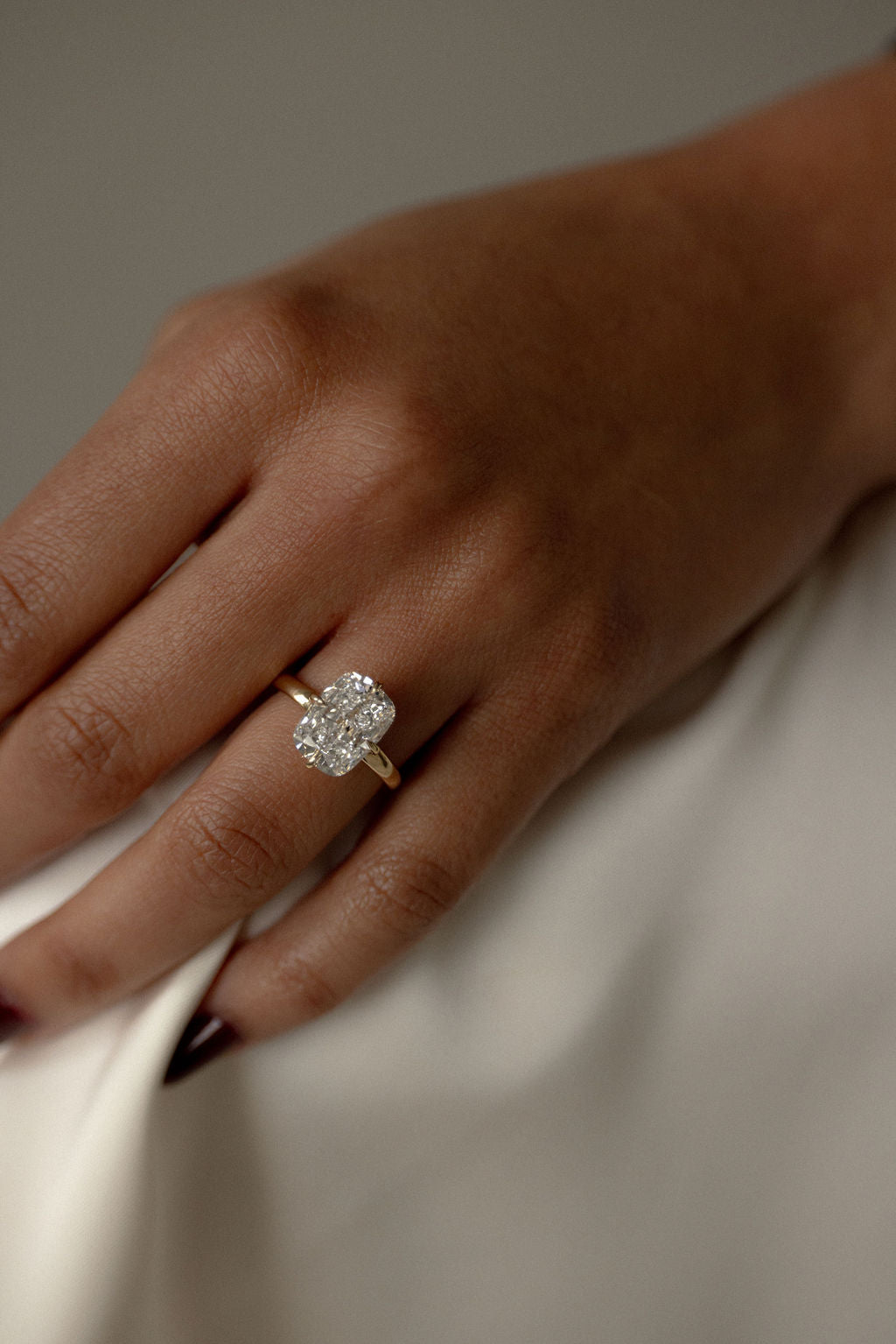4.75 CT Elongated Cushion Solitaire Lab Grown Diamond Engagement Ring